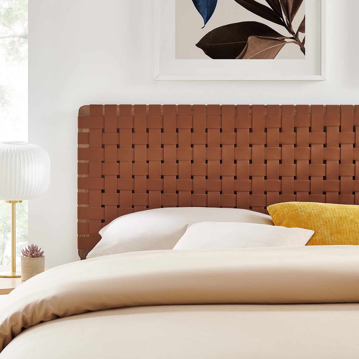 Sparta Weave Vegan Leather King Headboard