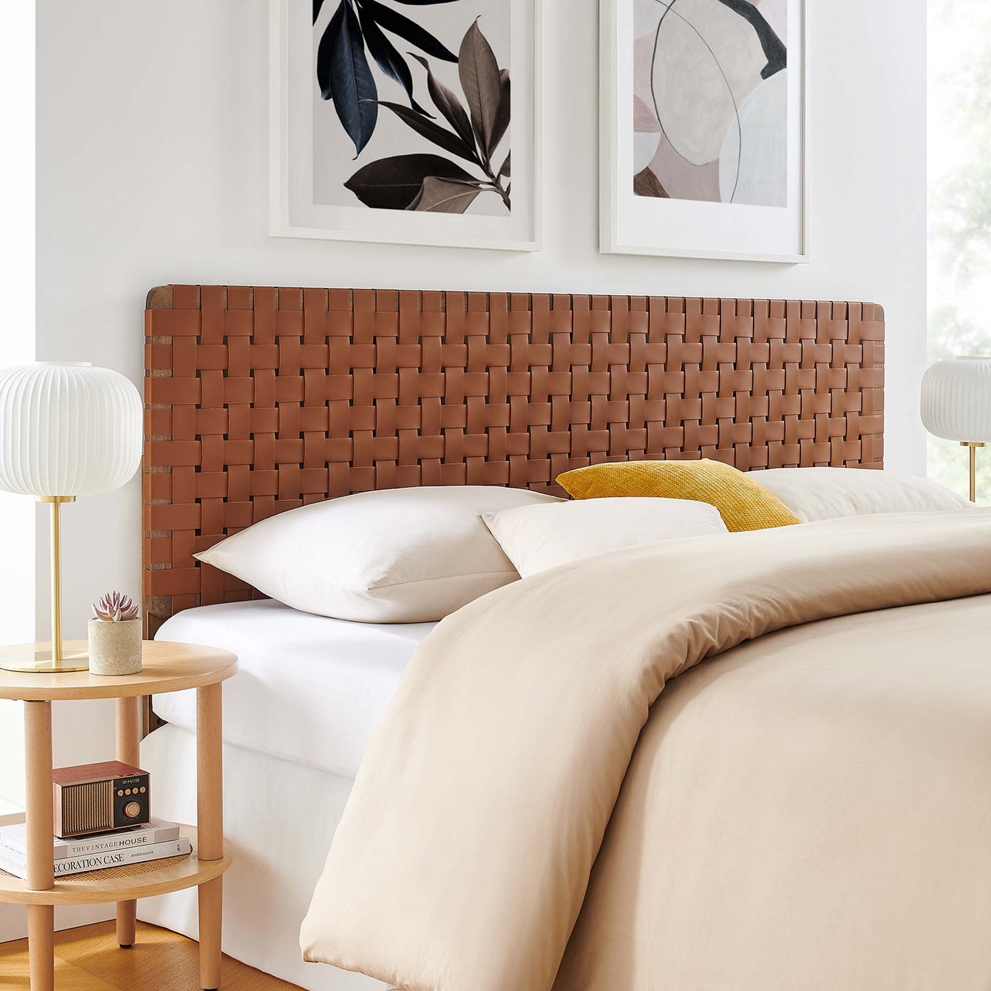 Sparta Weave Vegan Leather King Headboard