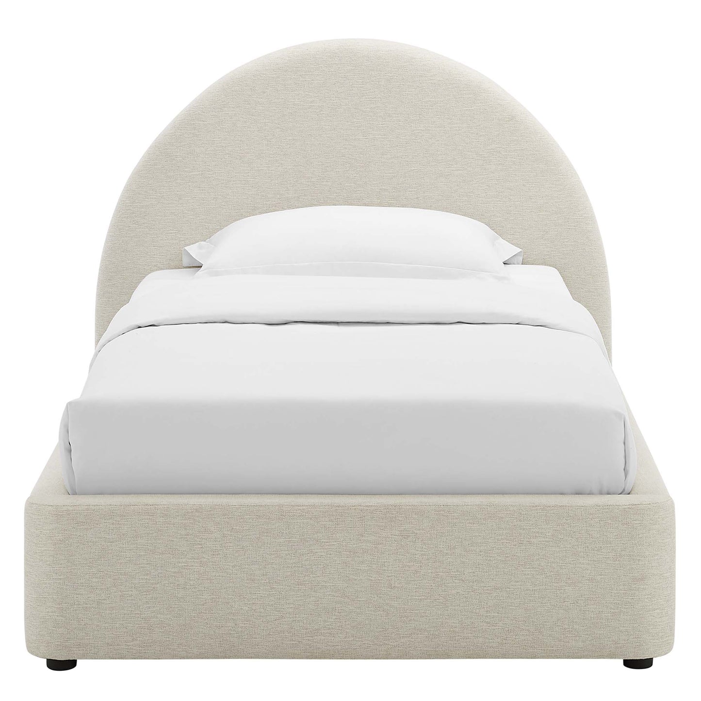 Resort Upholstered Fabric Arched Round Twin Platform Bed