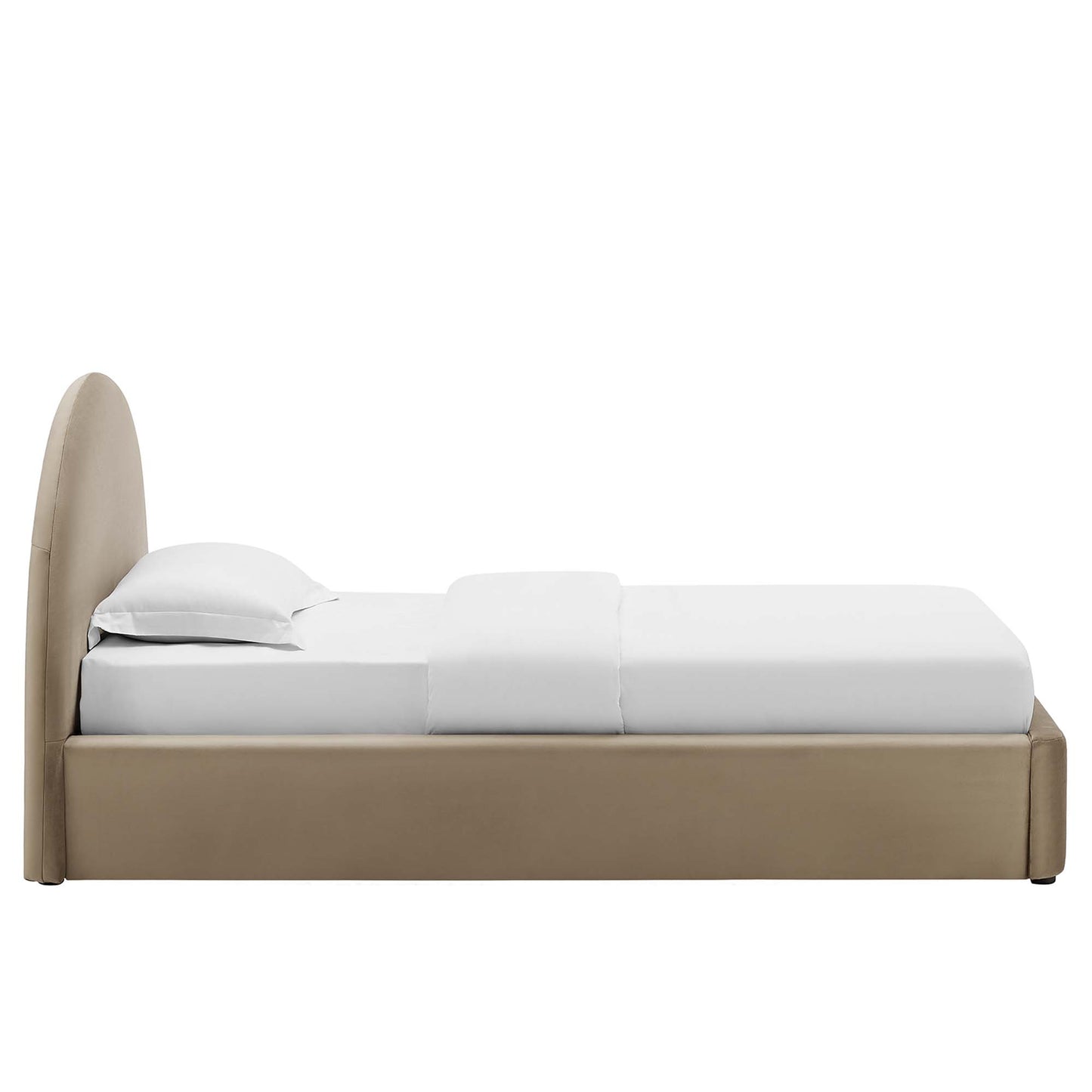 Resort Performance Velvet Arched Round Twin Platform Bed