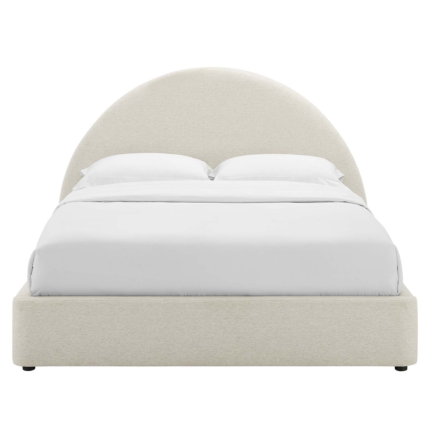 Resort Upholstered Fabric Arched Round Full Platform Bed