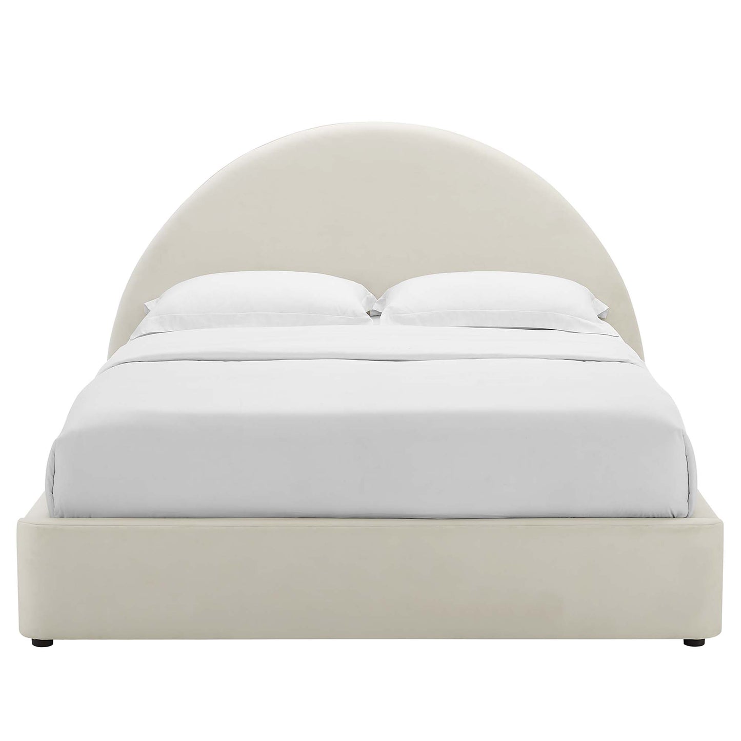 Resort Performance Velvet Arched Round Full Platform Bed