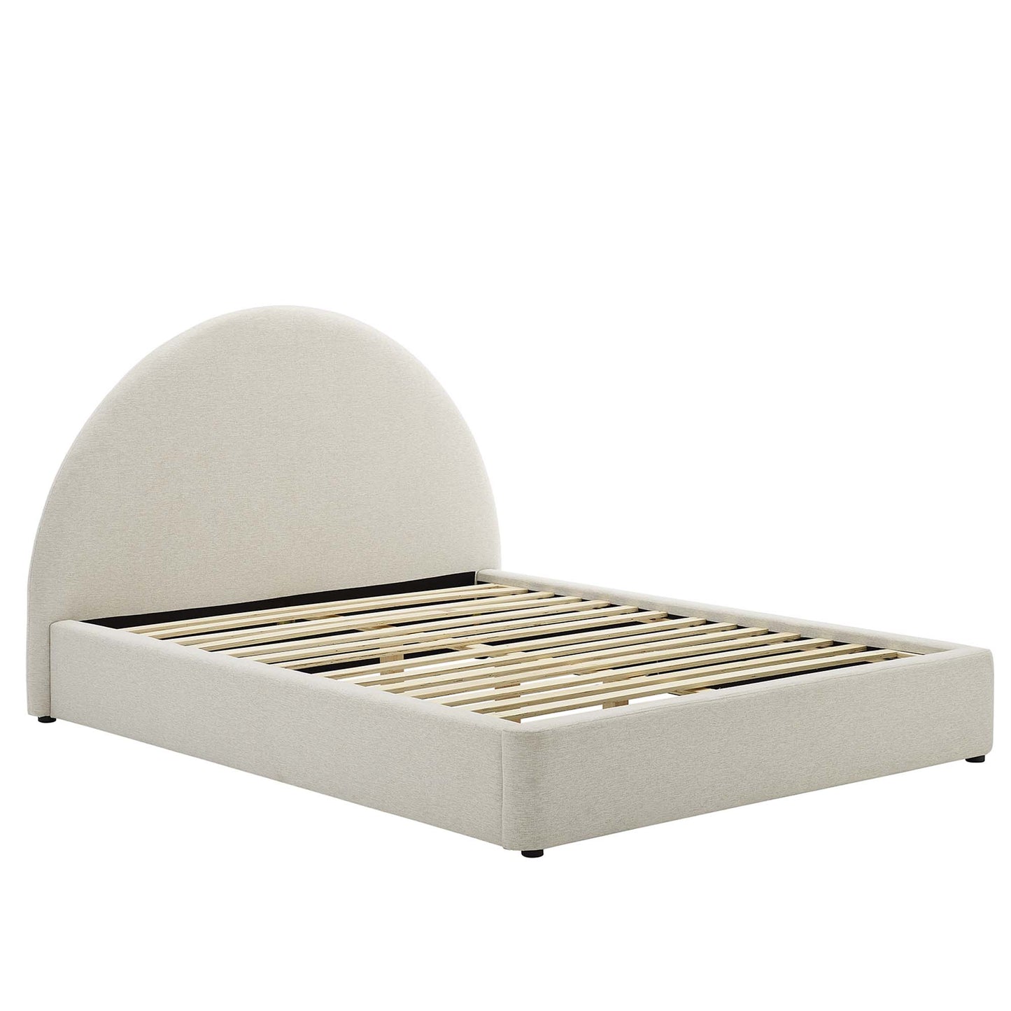 Resort Upholstered Fabric Arched Round King Platform Bed