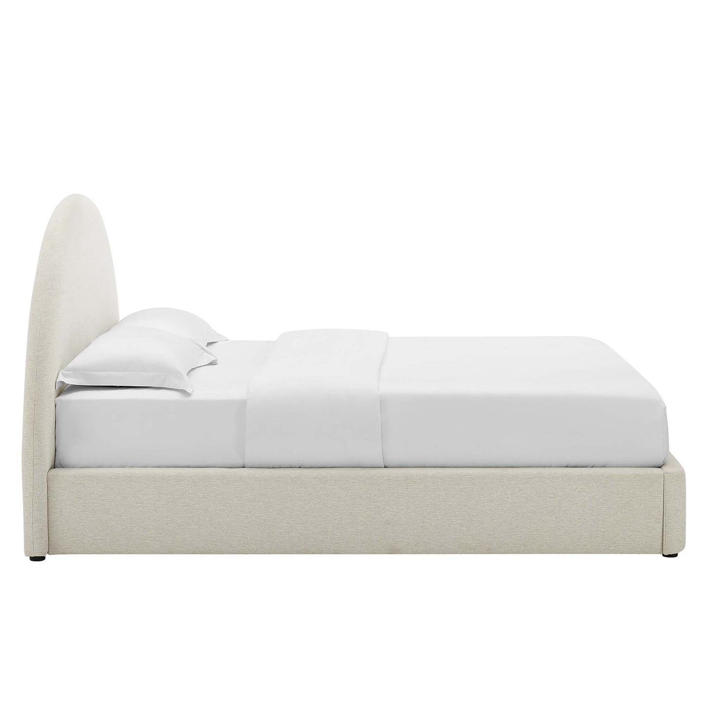 Resort Upholstered Fabric Arched Round King Platform Bed