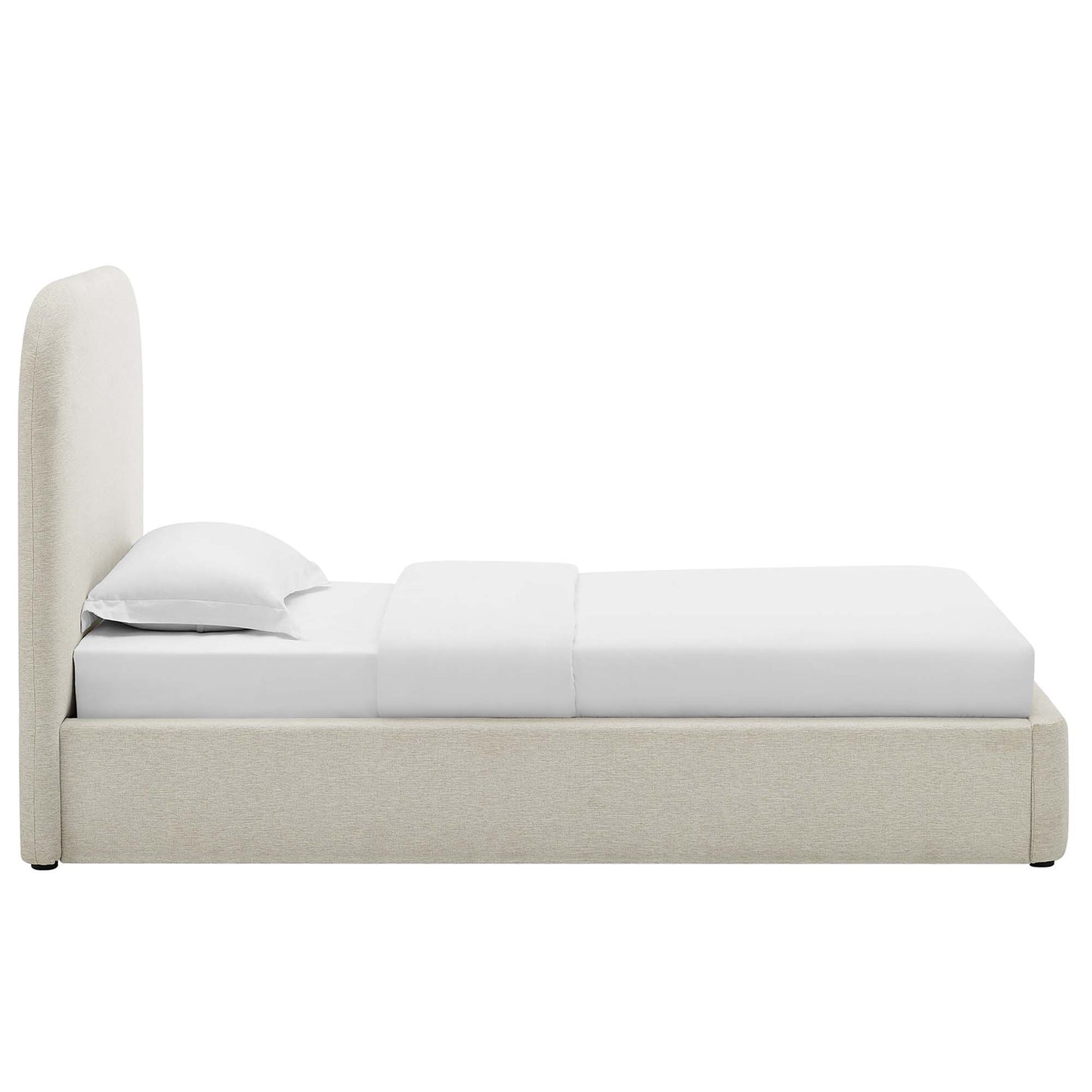 Keynote Upholstered Fabric Curved Twin Platform Bed