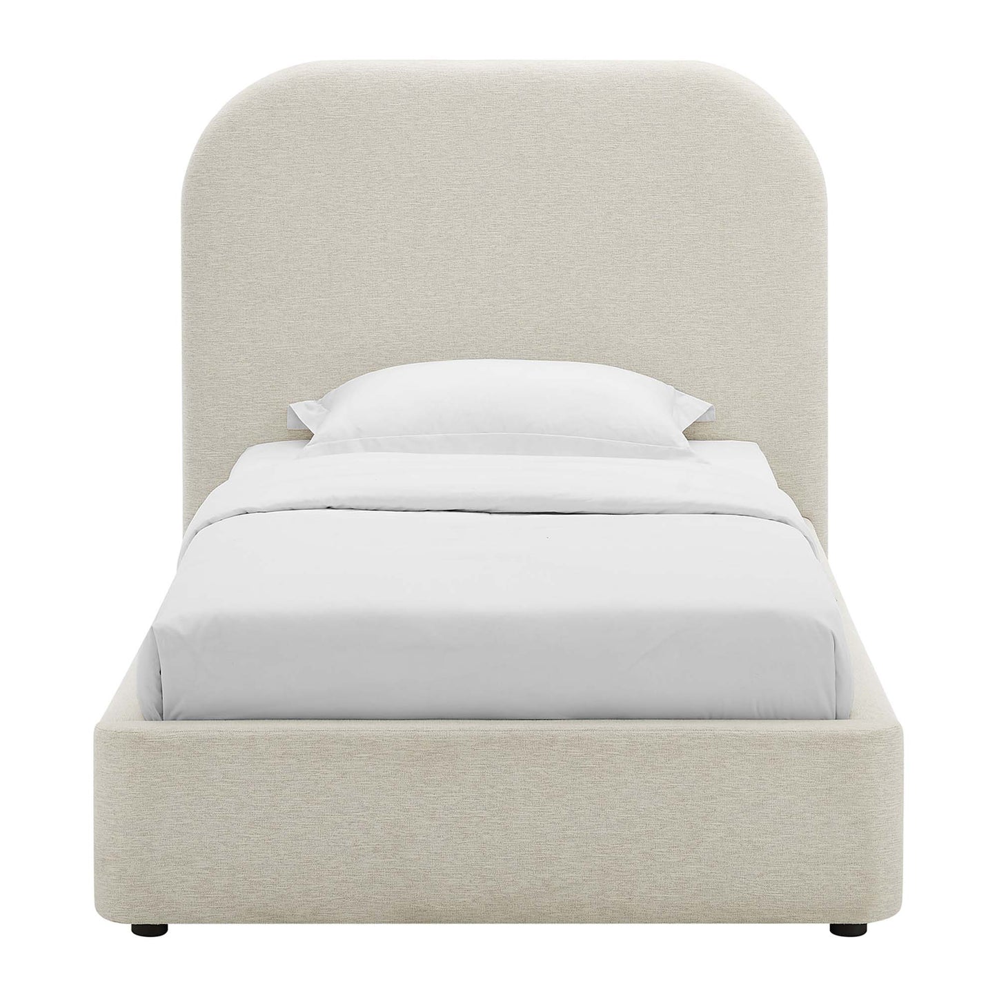 Keynote Upholstered Fabric Curved Twin Platform Bed