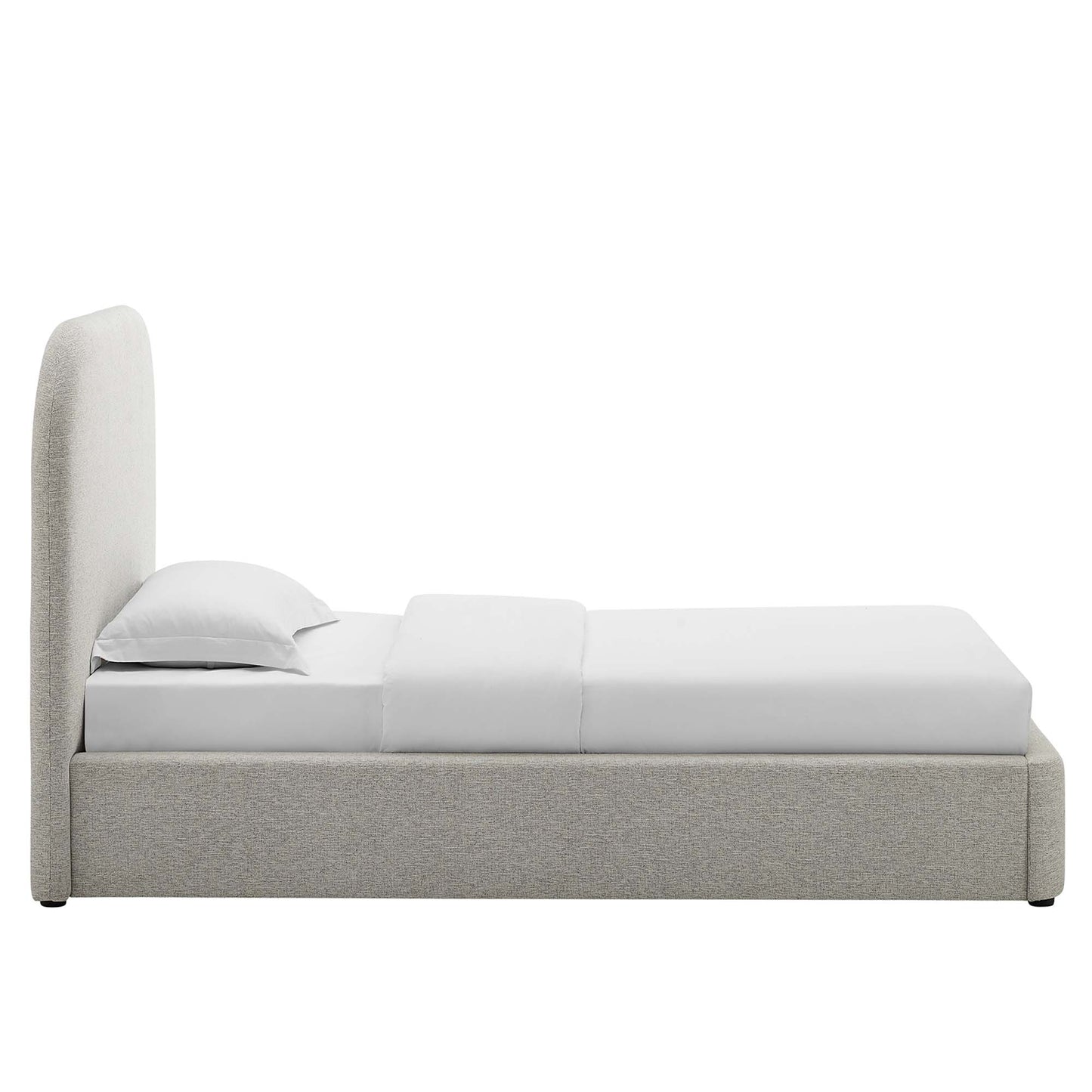 Keynote Upholstered Fabric Curved Twin Platform Bed