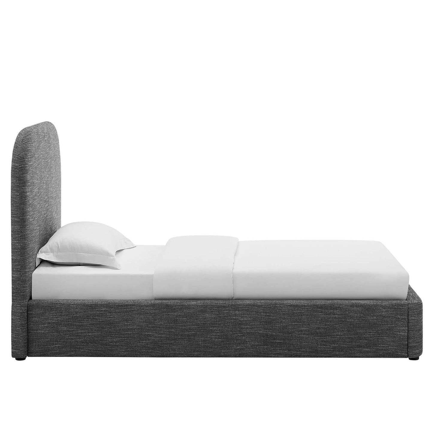 Keynote Upholstered Fabric Curved Twin Platform Bed