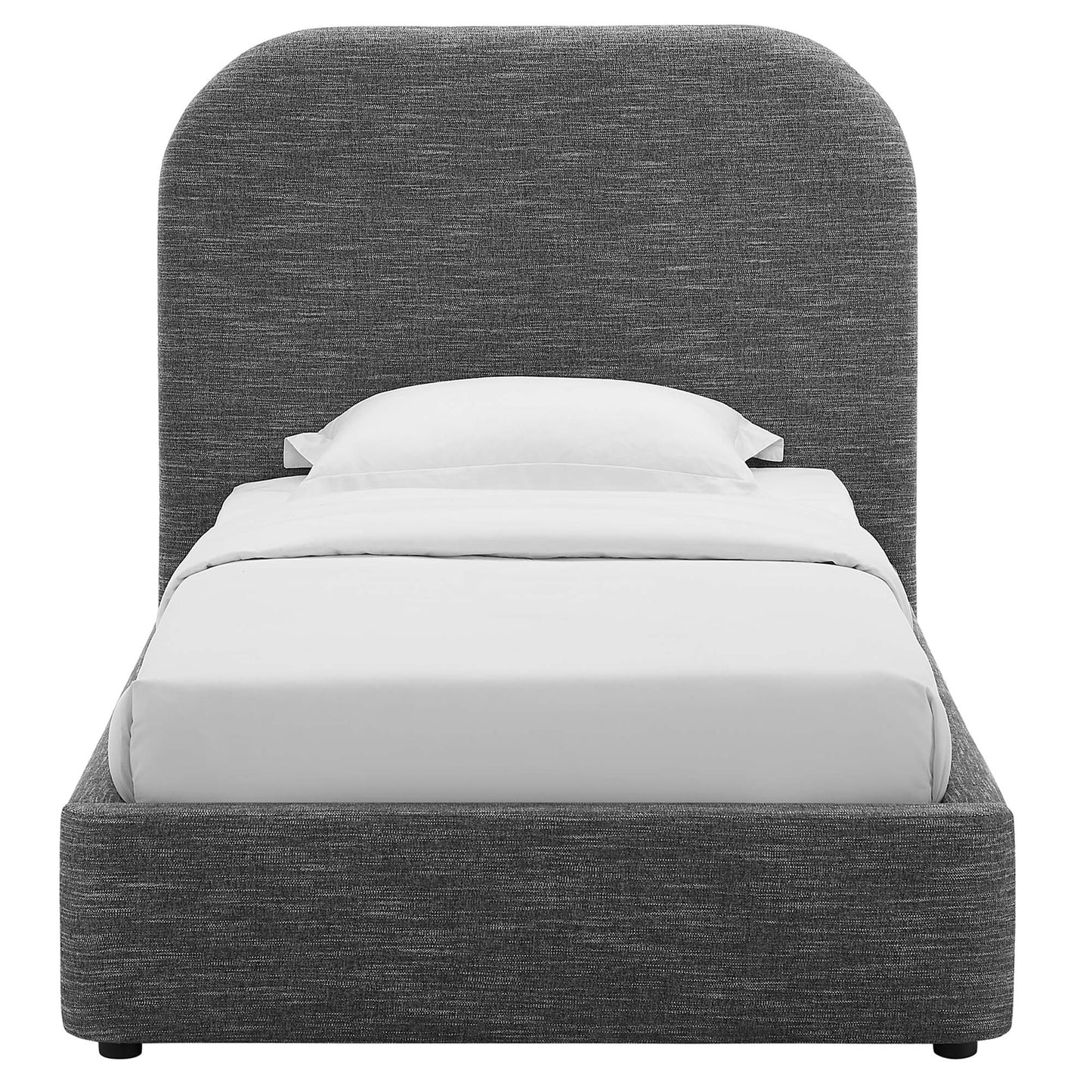 Keynote Upholstered Fabric Curved Twin Platform Bed