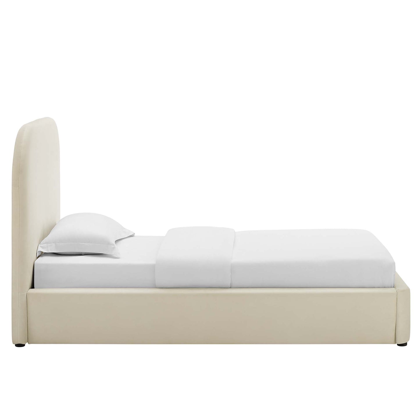 Keynote Performance Velvet Curved Twin Platform Bed