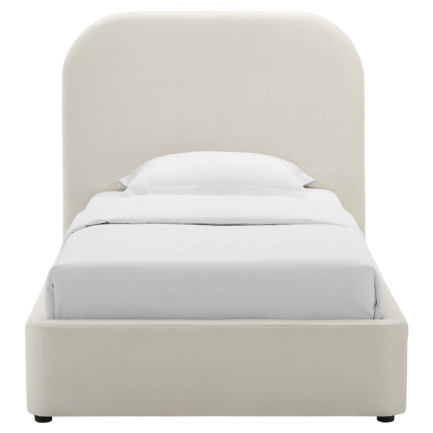 Keynote Performance Velvet Curved Twin Platform Bed