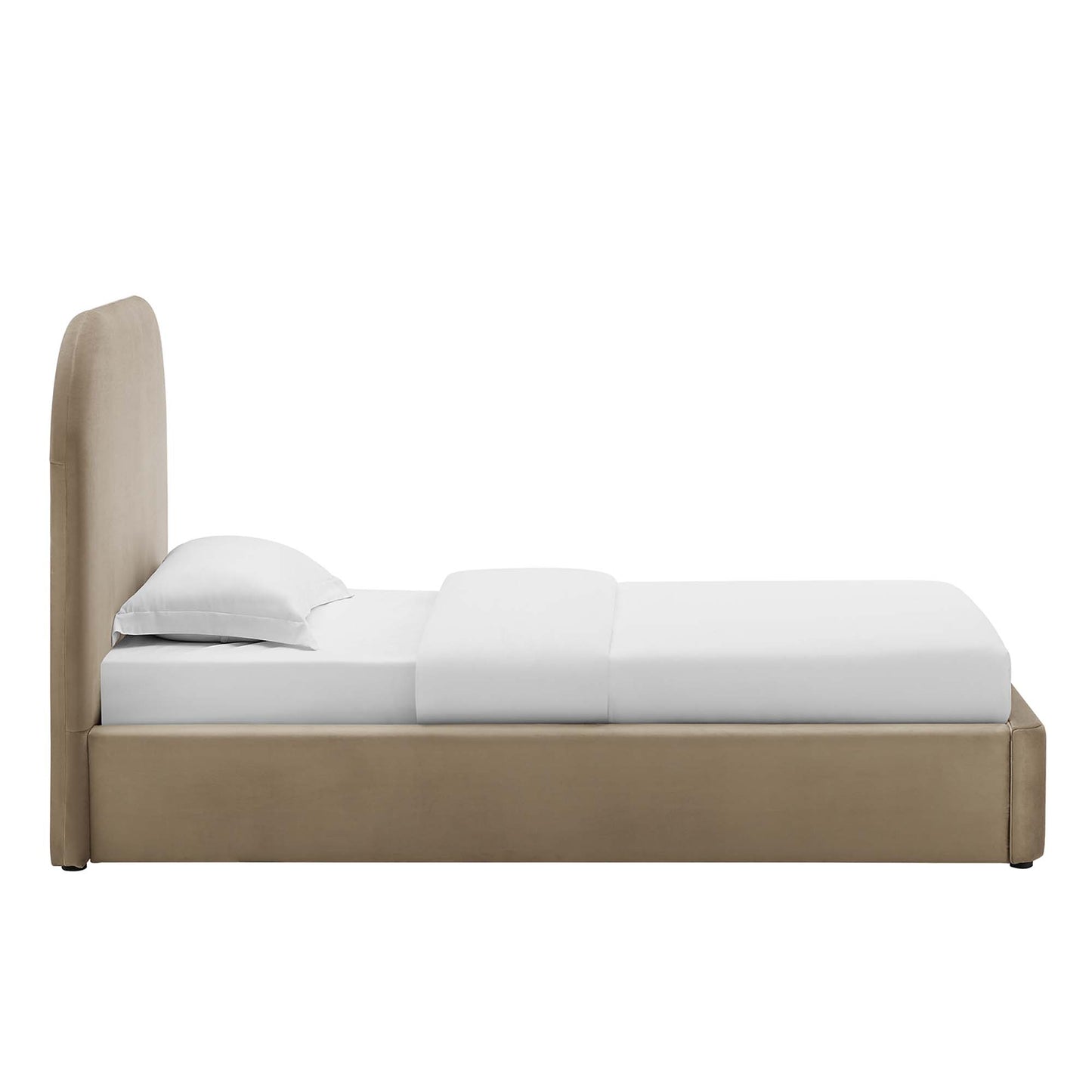 Keynote Performance Velvet Curved Twin Platform Bed