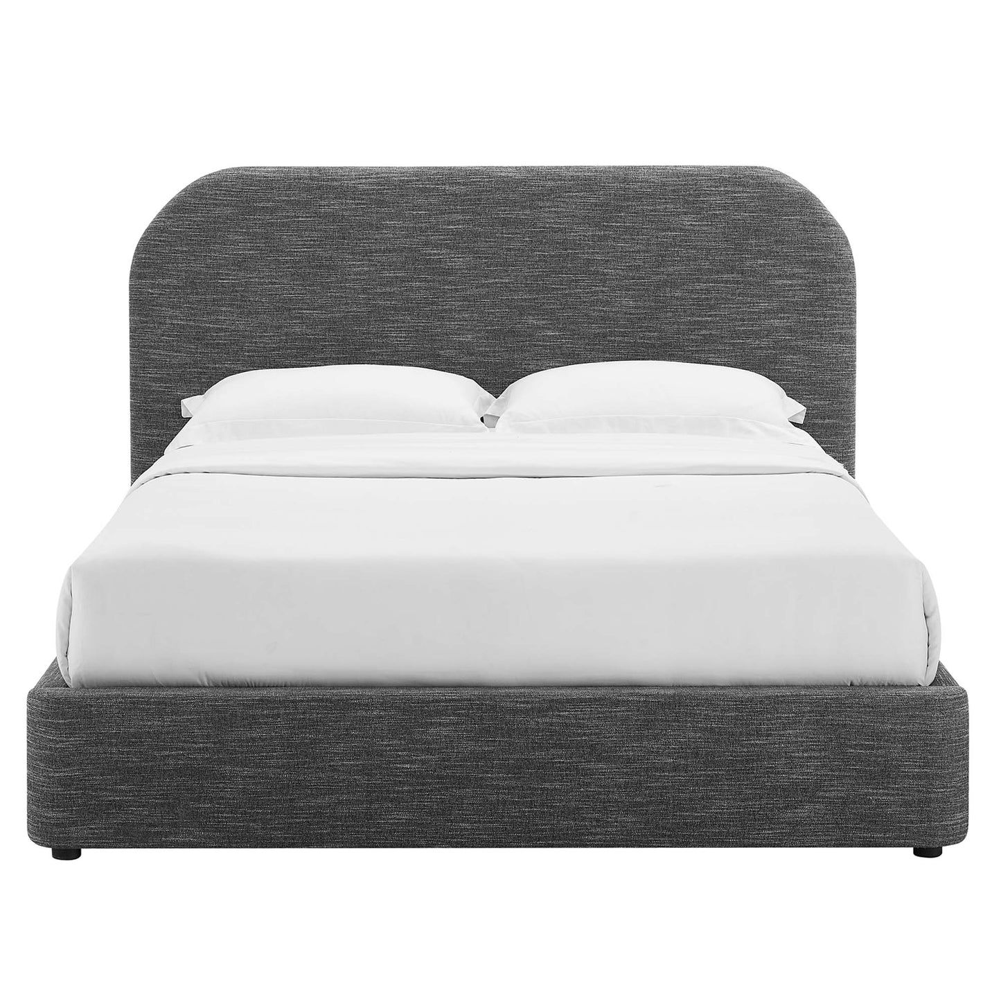 Keynote Upholstered Fabric Curved Full Platform Bed