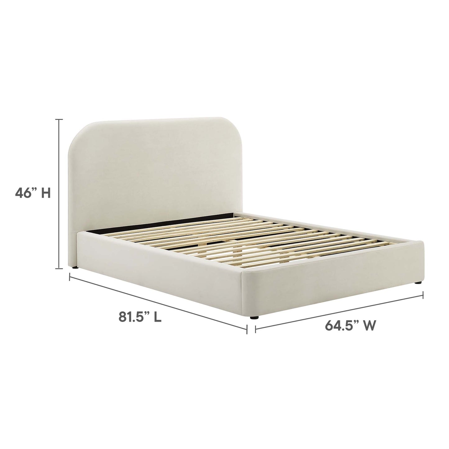 Cama de plataforma completa curvada Keynote Performance Velvet de Modway