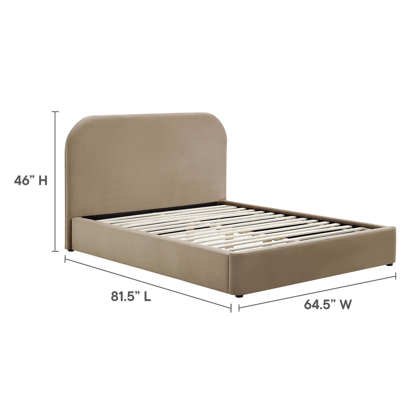 Cama de plataforma completa curvada Keynote Performance Velvet de Modway