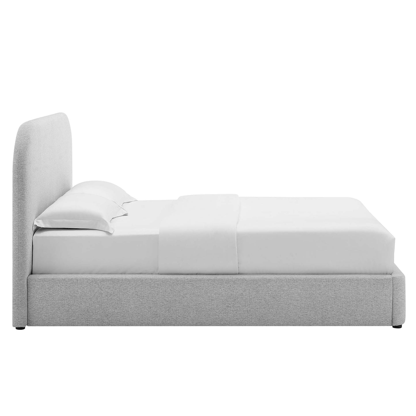 Keynote Upholstered Fabric Curved Queen Platform Bed