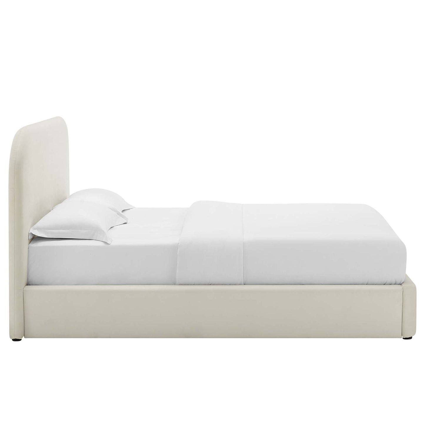 Keynote Performance Velvet Curved Queen Platform Bed