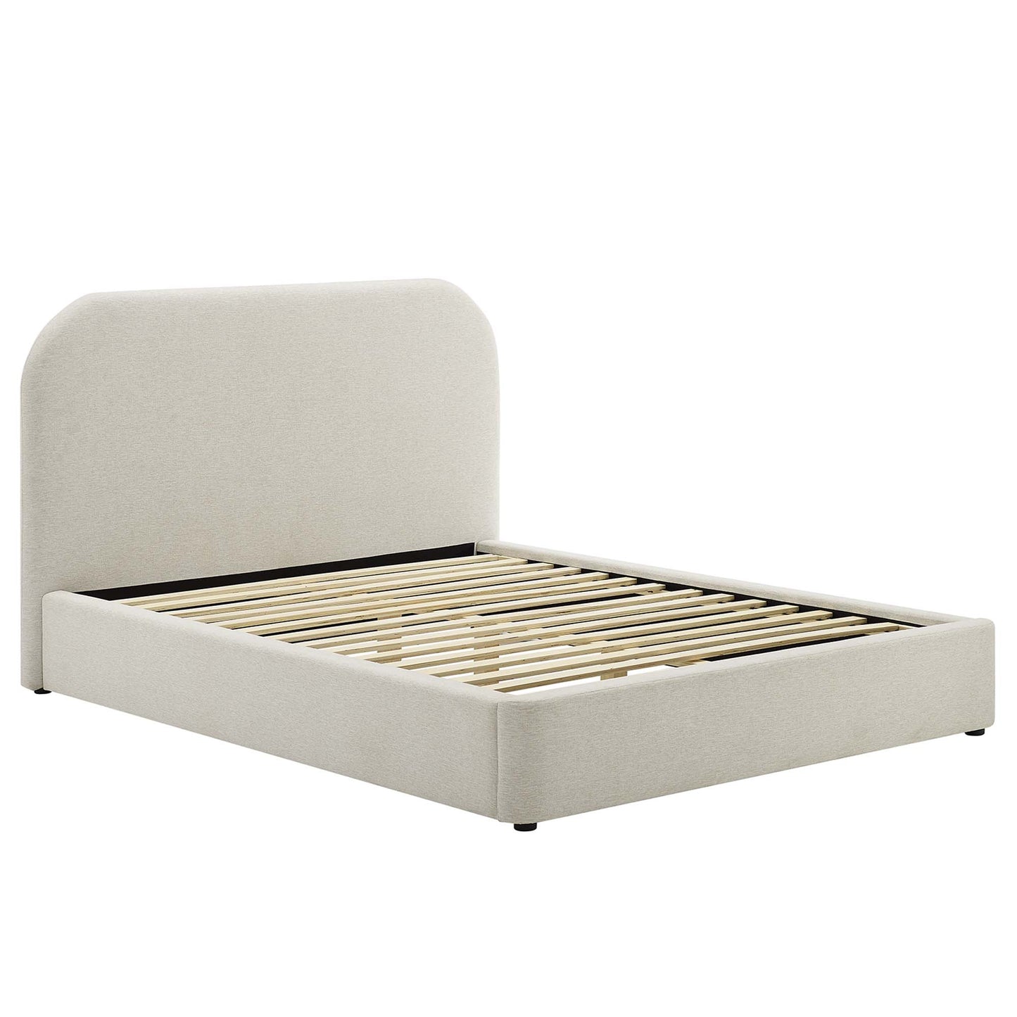 Keynote Upholstered Fabric Curved King Platform Bed