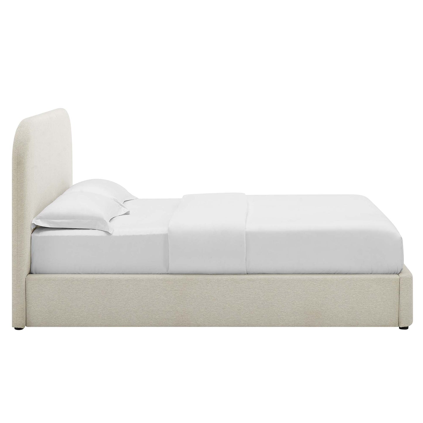 Keynote Upholstered Fabric Curved King Platform Bed