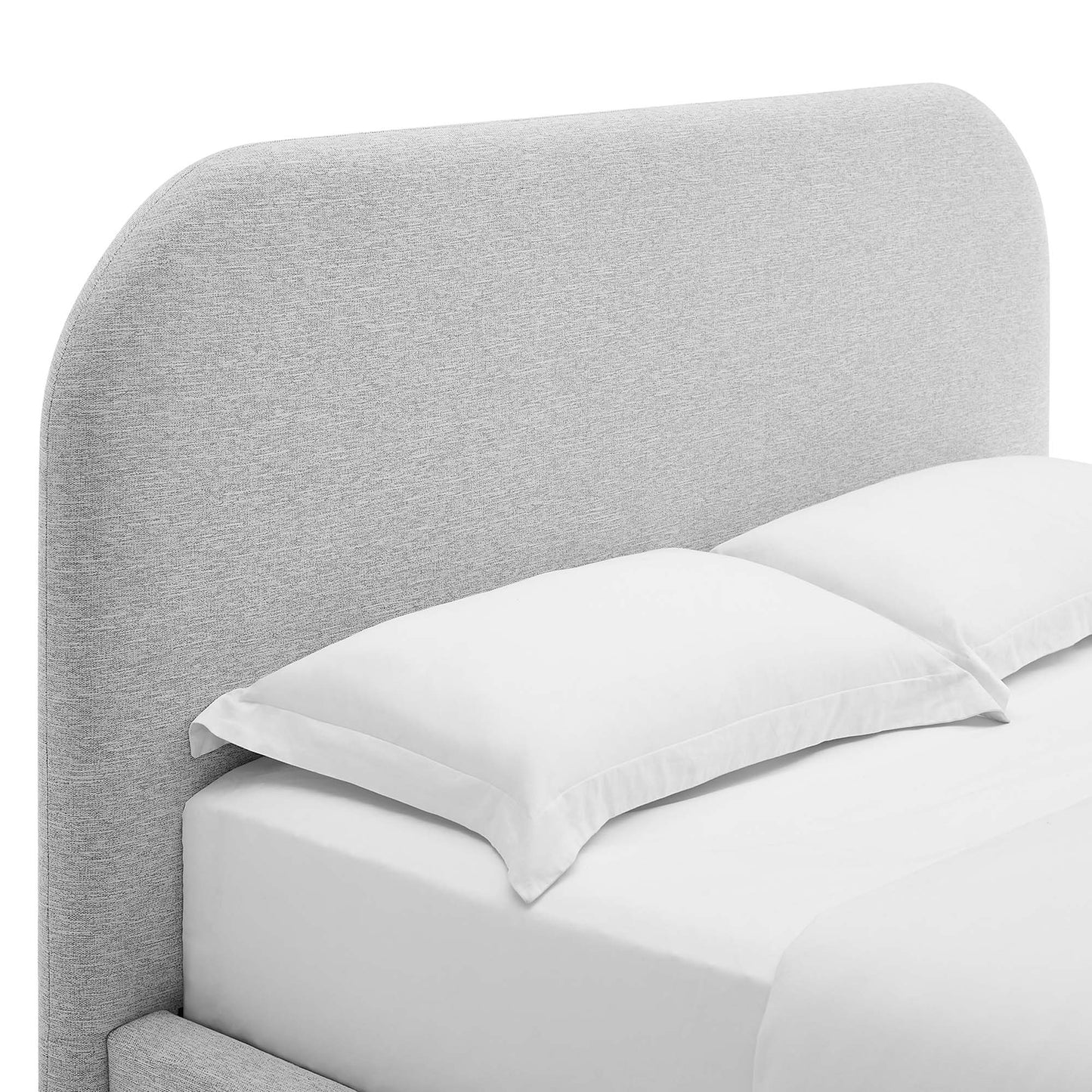 Keynote Upholstered Fabric Curved King Platform Bed