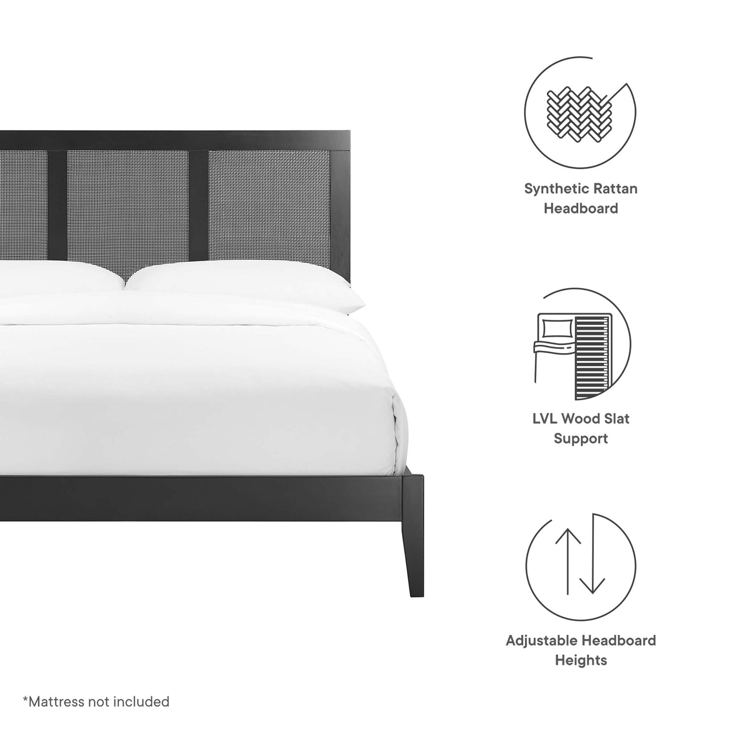 Sirocco Rattan and Wood Full Platform Bed