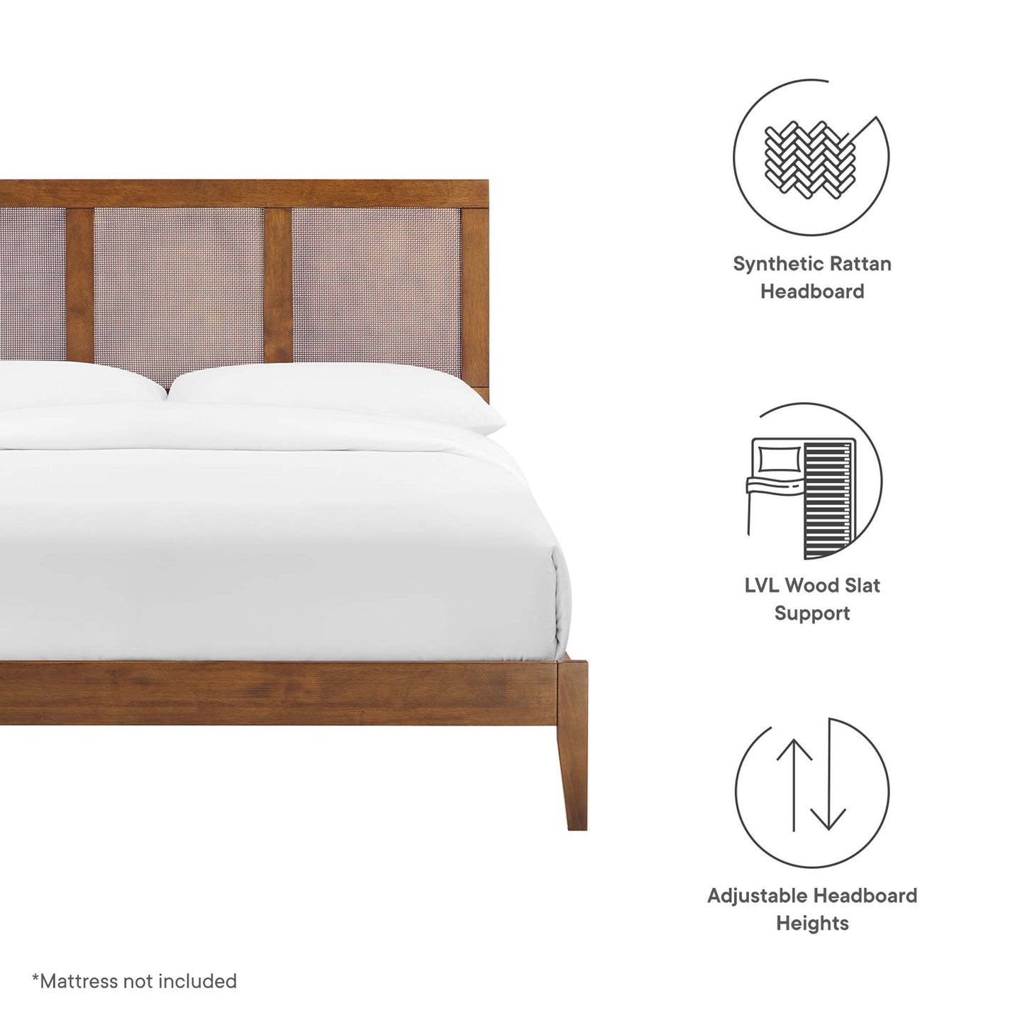 Sirocco Rattan and Wood Full Platform Bed