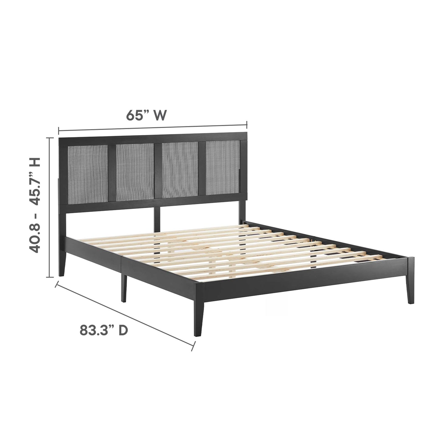 Sirocco Rattan and Wood Queen Platform Bed