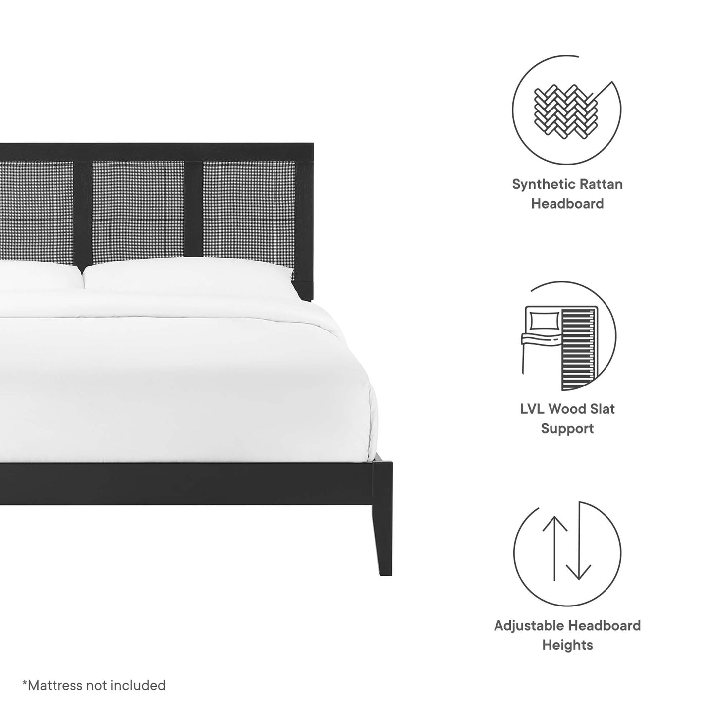 Sirocco Rattan and Wood King Platform Bed