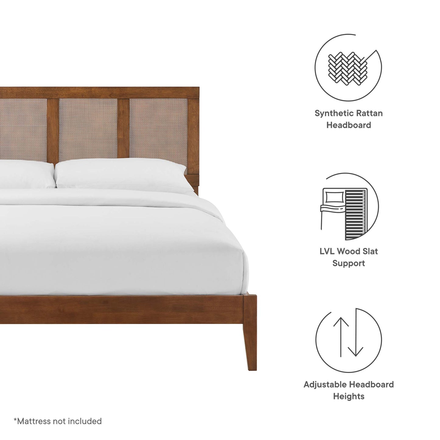 Sirocco Rattan and Wood King Platform Bed