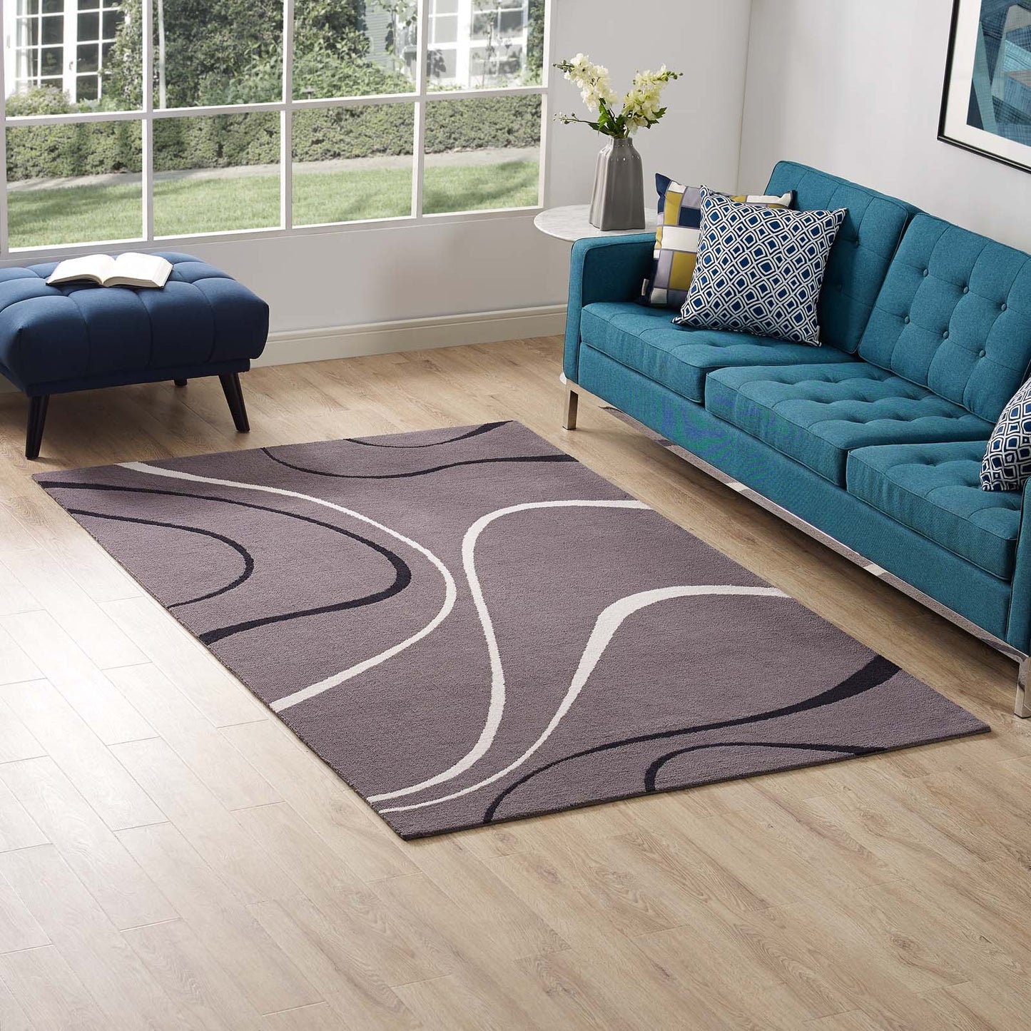 Tapis abstrait Therese Swirl 5x8 par Modway