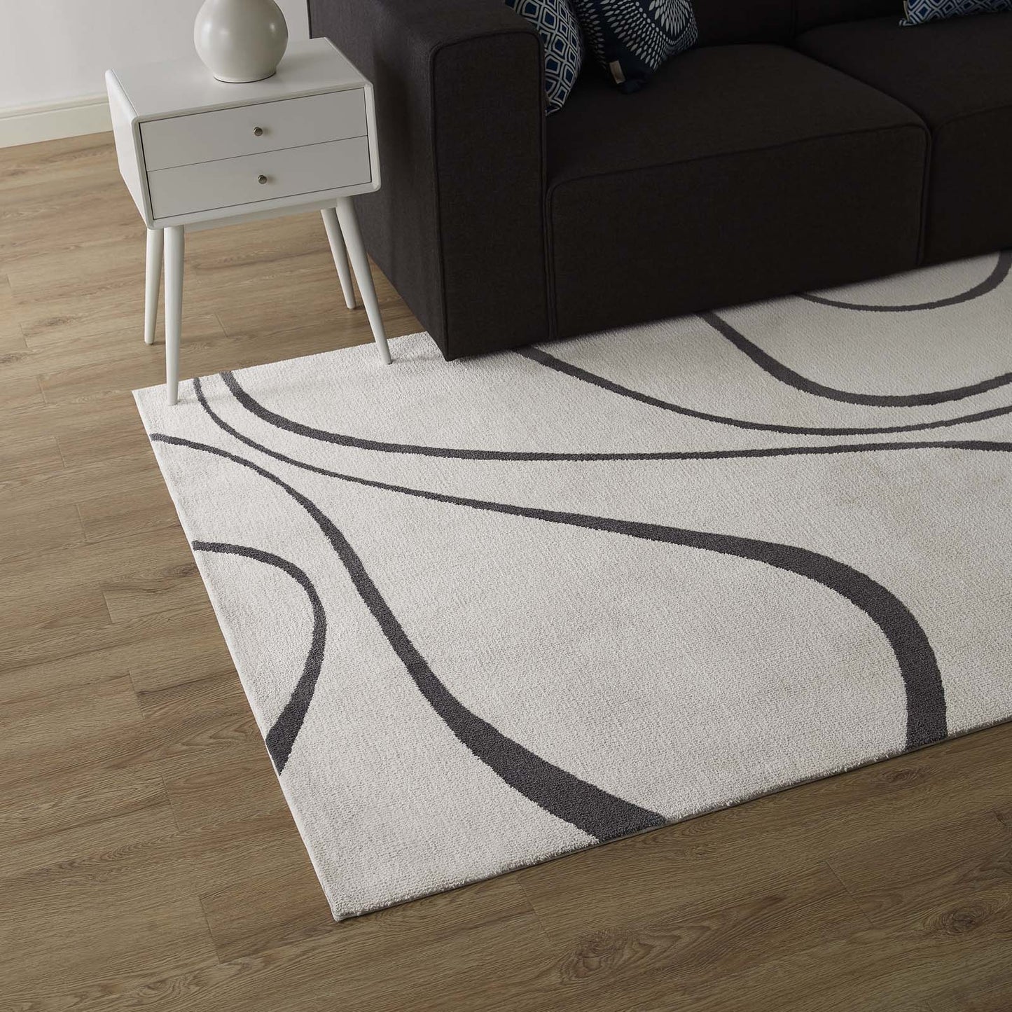 Tapis abstrait Therese Swirl 5x8 par Modway