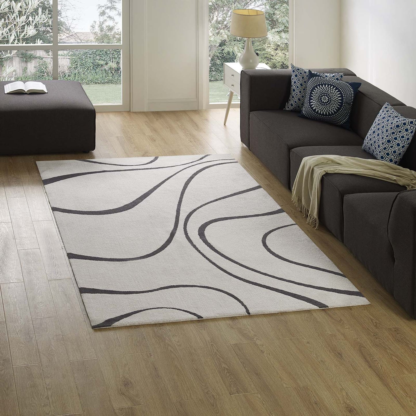 Tapis abstrait Therese Swirl 5x8 par Modway