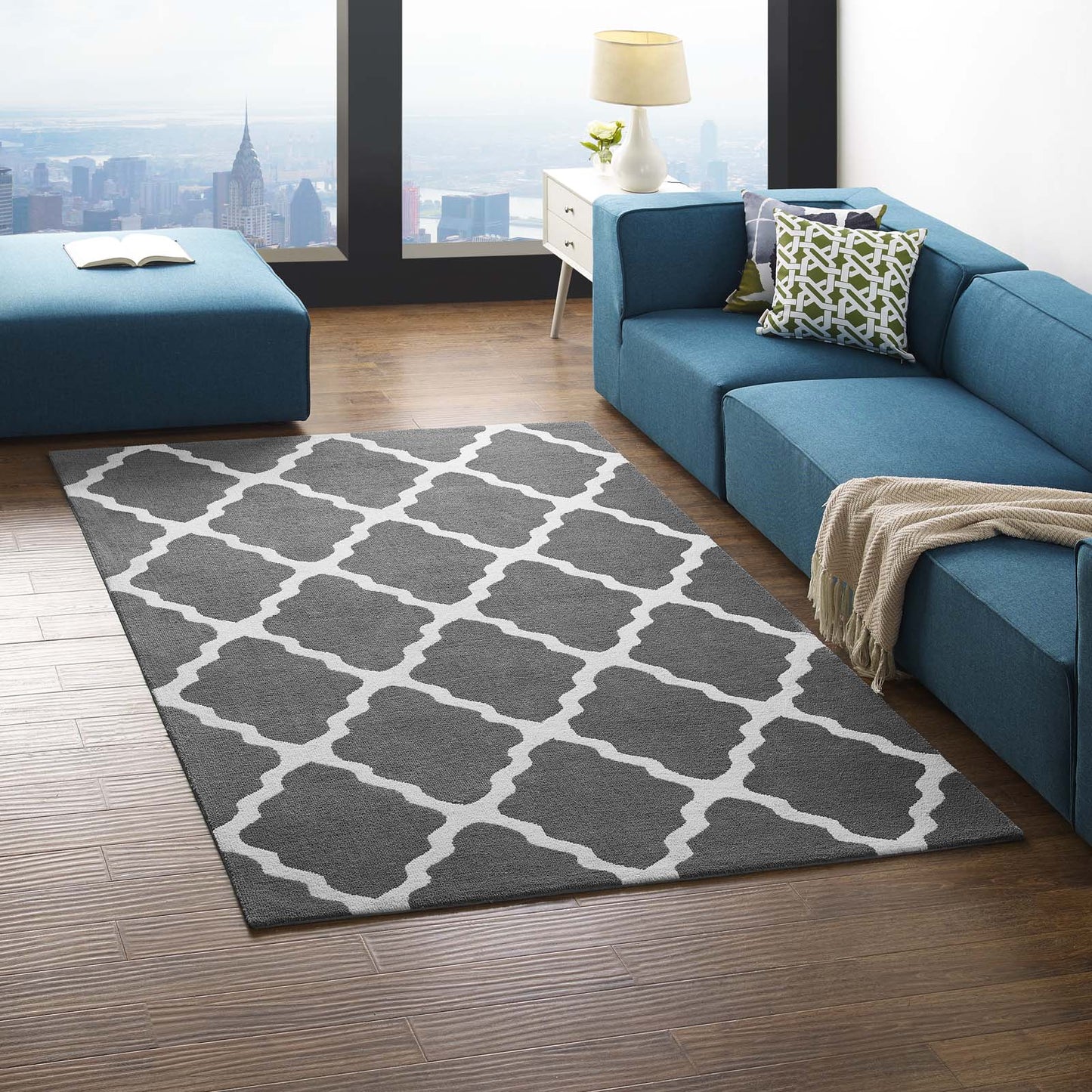 Tapis marocain en treillis Marja 5x8 par Modway