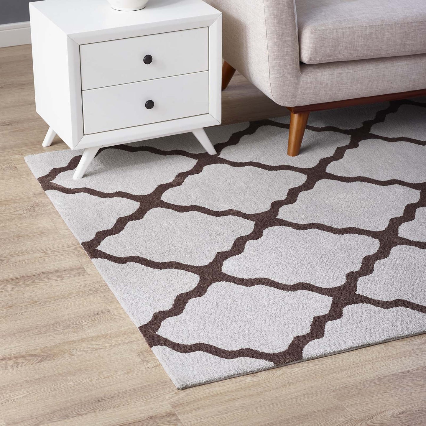 Tapis marocain en treillis Marja 5x8 par Modway