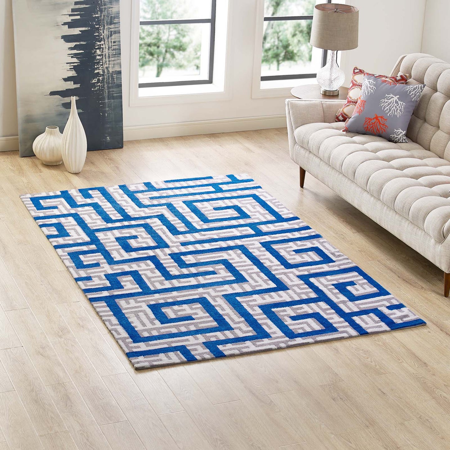 Tapis géométrique Nahia 5x8 par Modway