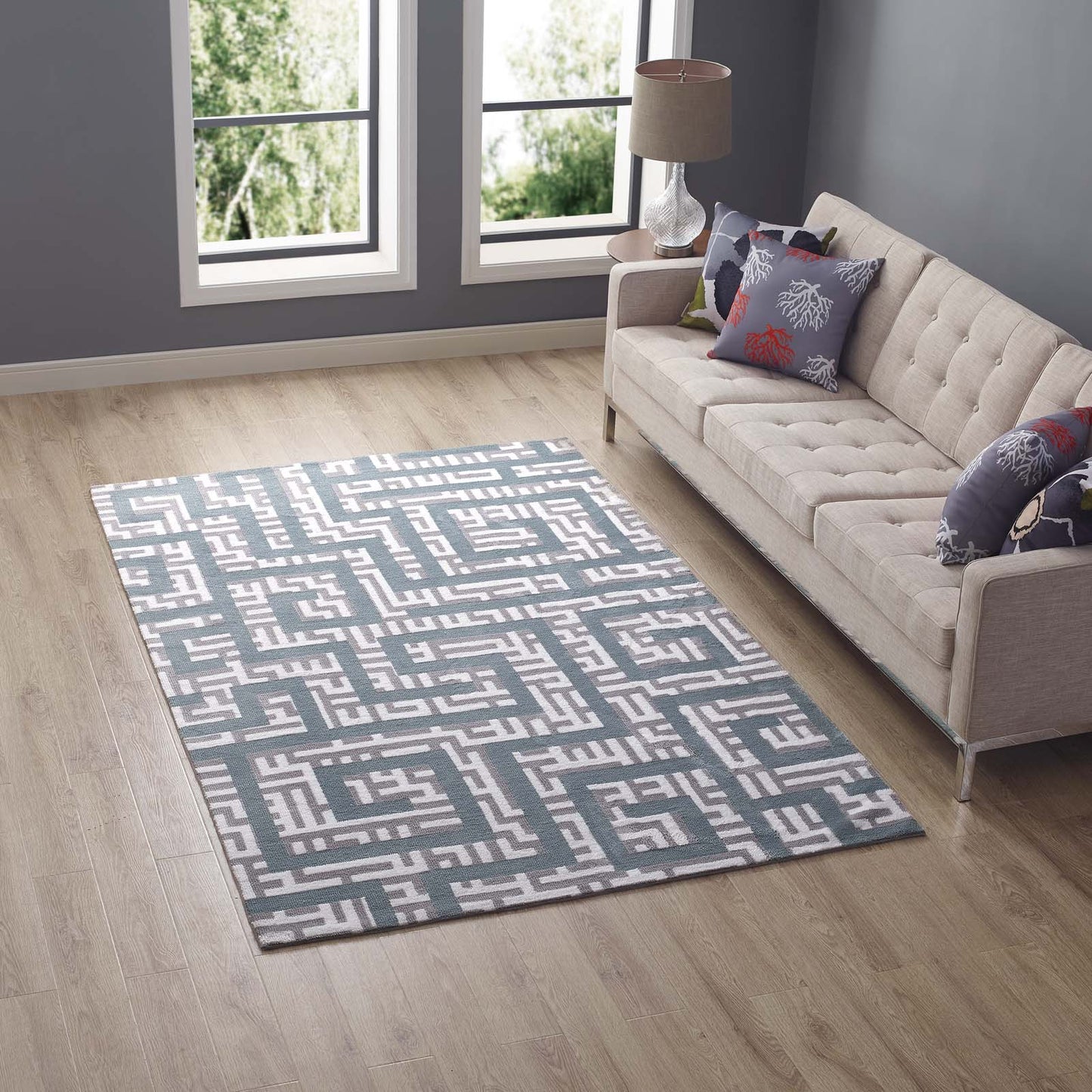 Tapis géométrique Nahia 5x8 par Modway