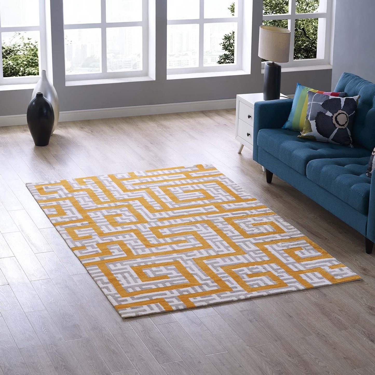 Tapis géométrique Nahia 5x8 par Modway