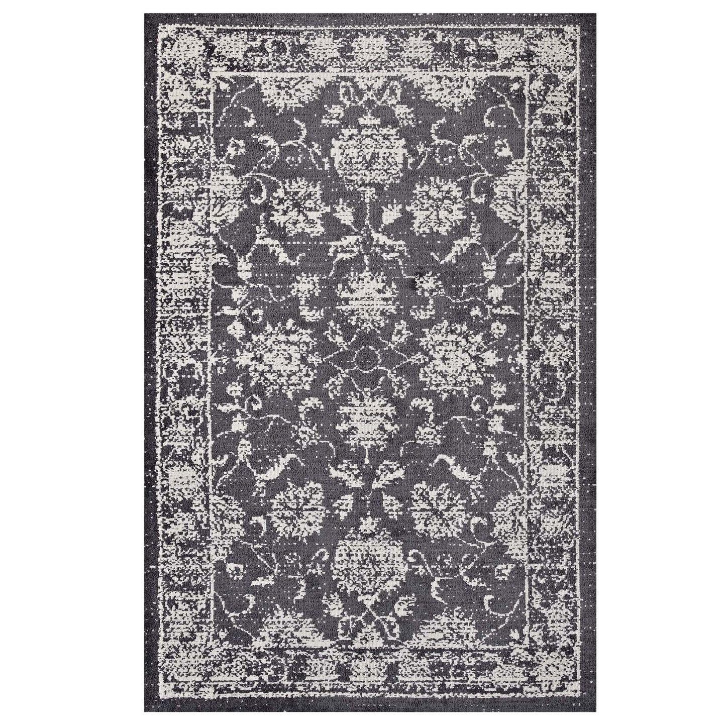 Tapis à motif floral vieilli Kazia 5x8 par Modway