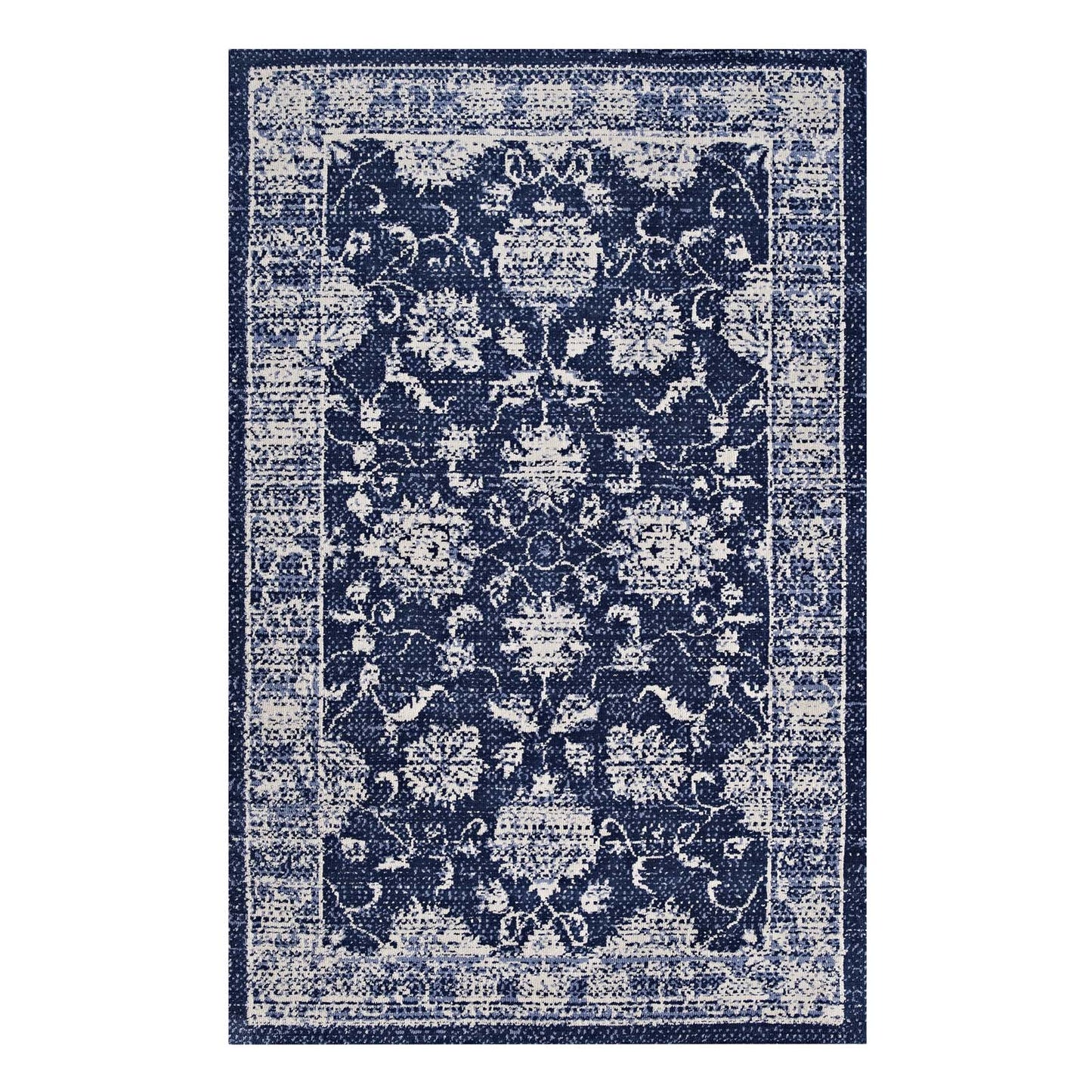 Tapis à motif floral vieilli Kazia 5x8 par Modway