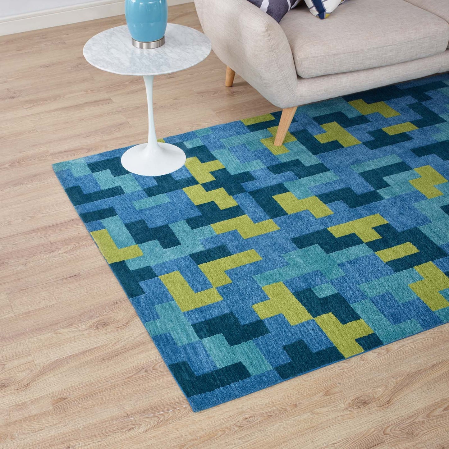 Andela Interlocking Block Mosaic 8x10 Area Rug