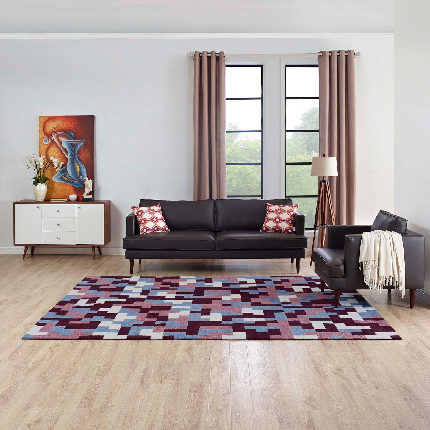 Andela Interlocking Block Mosaic 8x10 Area Rug