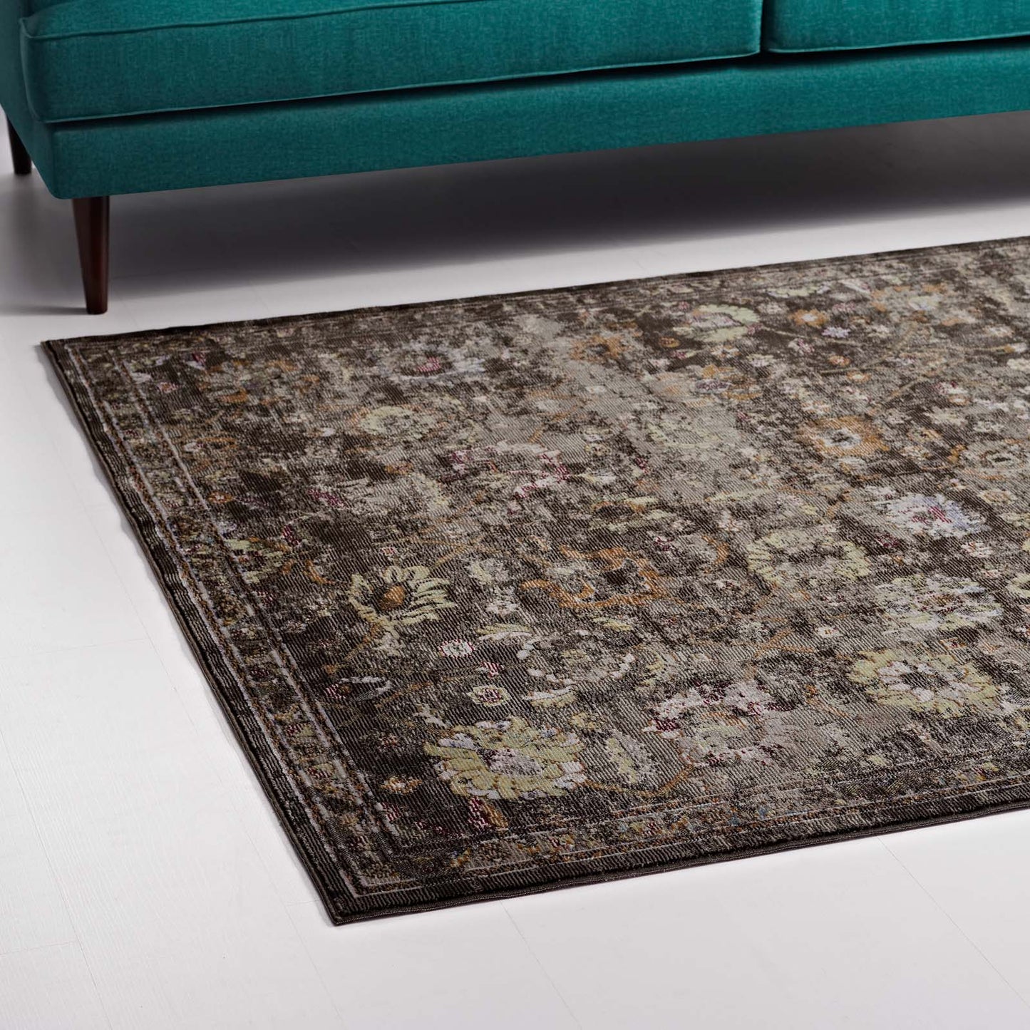 Tapis à motif floral vieilli Minu 4x6 par Modway