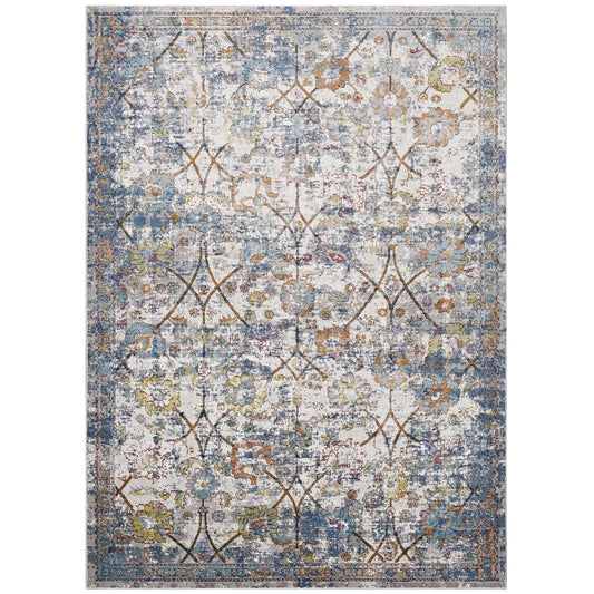 Tapis à motif floral vieilli Minu 8x10 par Modway