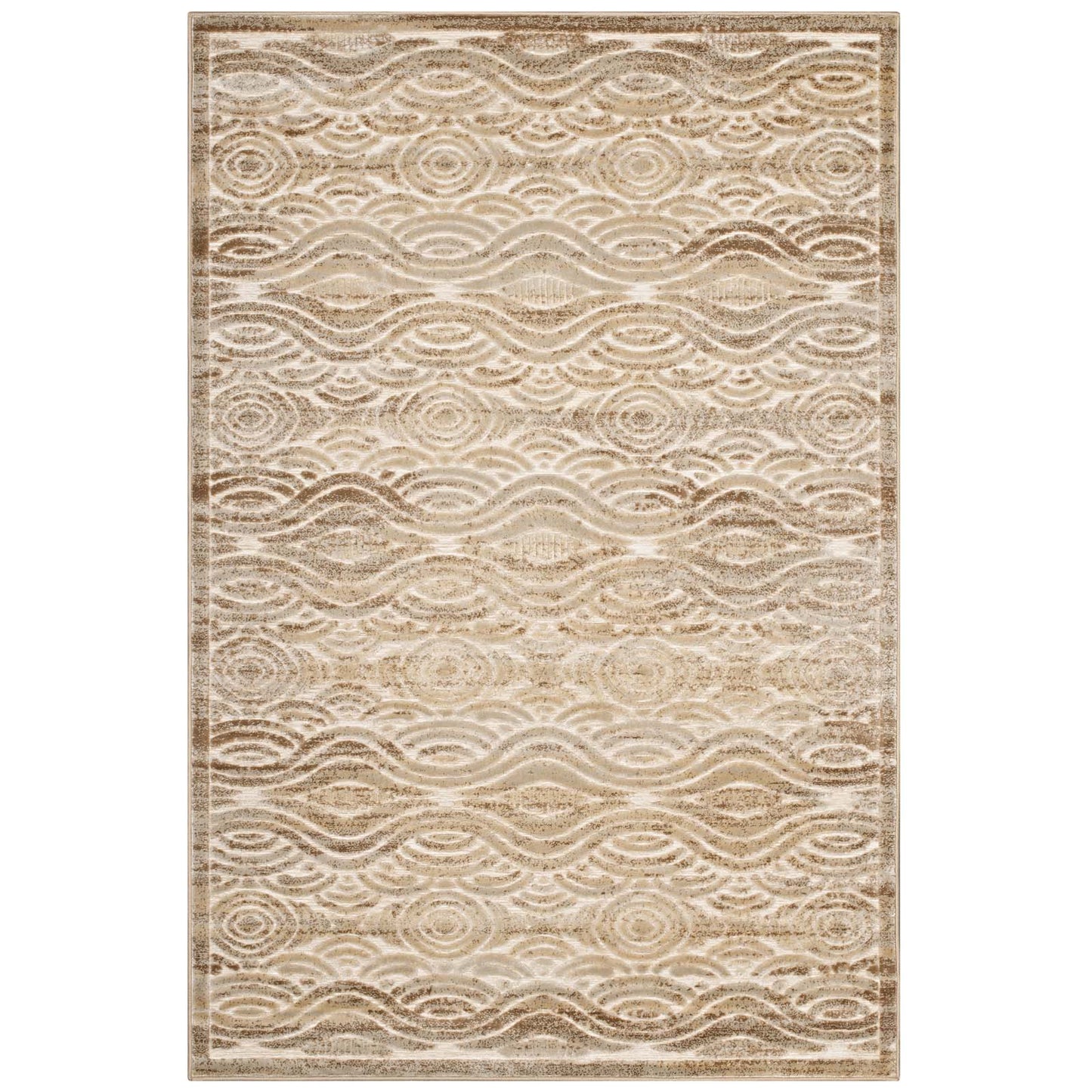 Tapis Kennocha rustique vintage à vagues abstraites 5x8 par Modway