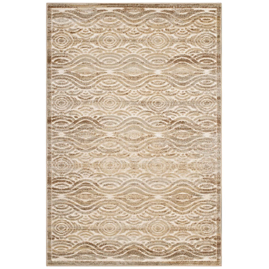 Tapis Kennocha rustique vintage à vagues abstraites 5x8 par Modway