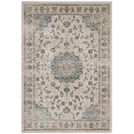 Atara Distressed Vintage Medallion 8x10 Area Rug