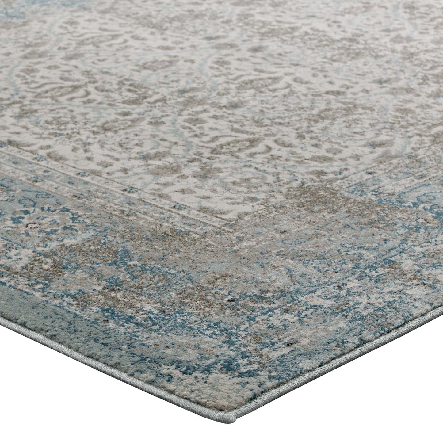 Dilys Distressed Vintage Floral Lattice 5x8 Area Rug