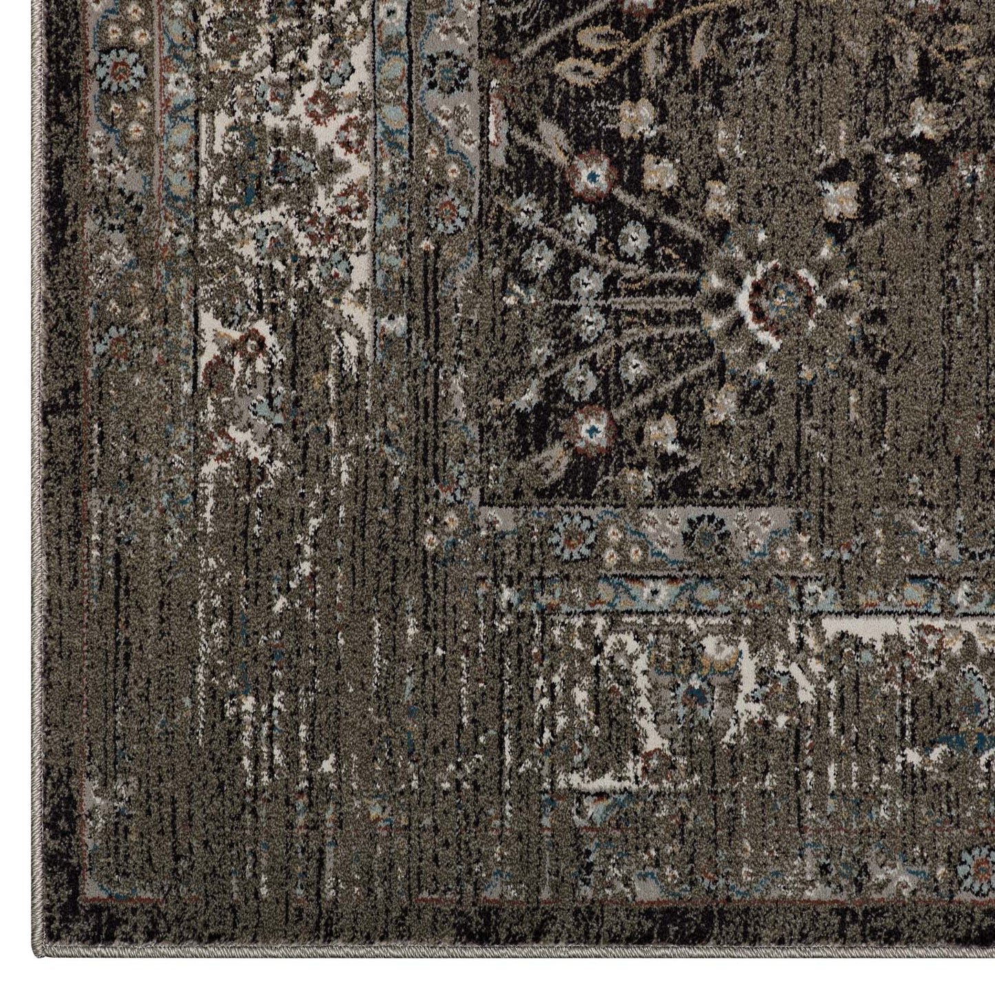 Berit Distressed Vintage Floral Lattice 5x8 Area Rug