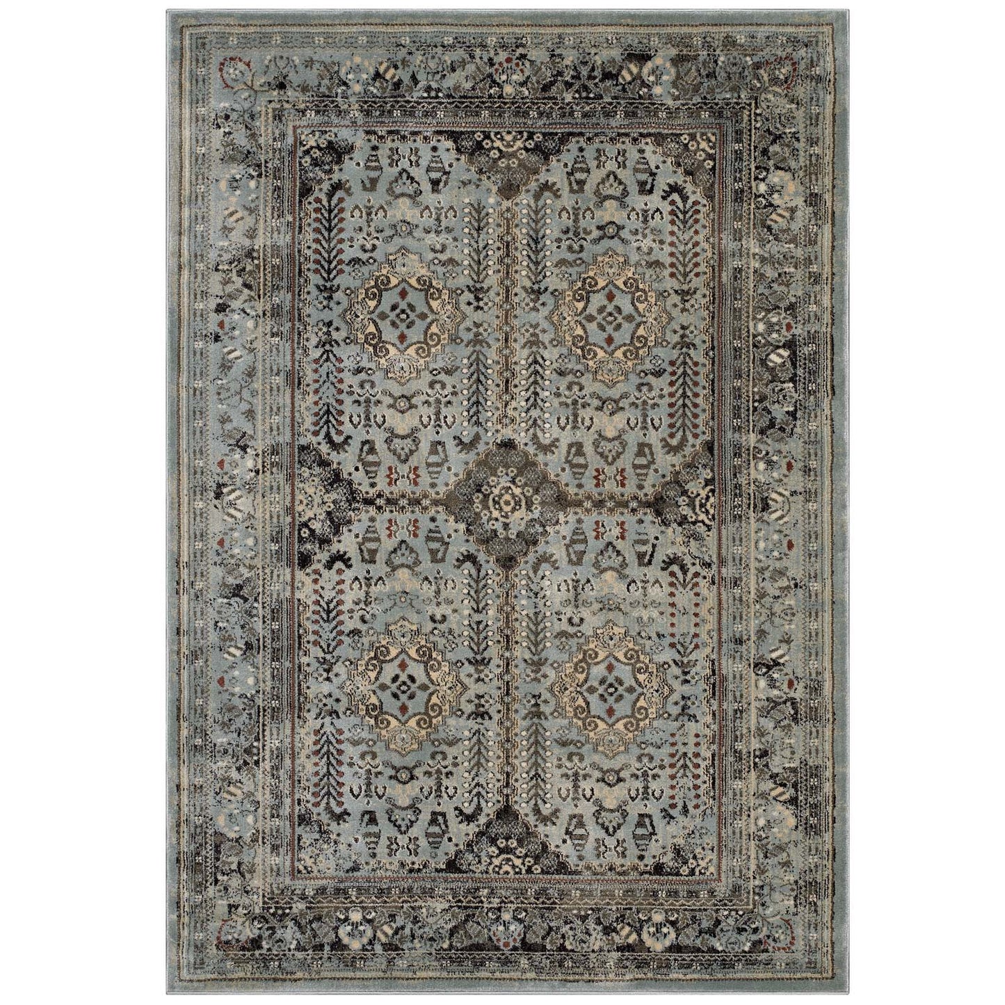 Tapis à motif floral vintage vieilli Enye 8x10 par Modway