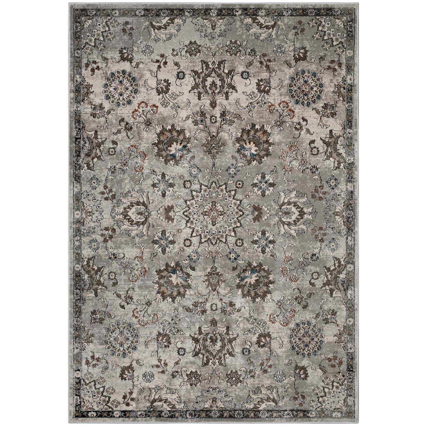 Tapis à motif floral vintage Hana vieilli 5x8 par Modway